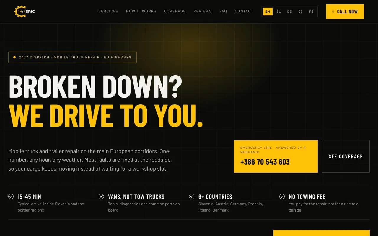 Erić Truck Service, the new site